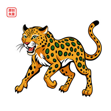 矢量插圖動物金錢豹