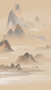 玄關(guān)山水畫