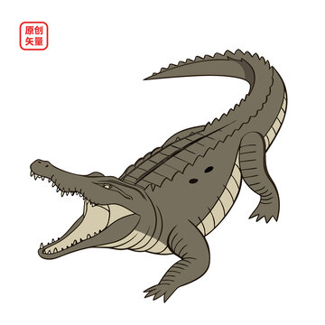 矢量插圖動物大鱷魚