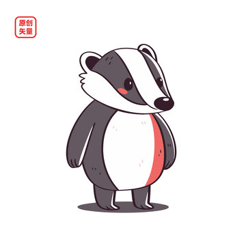 矢量插圖動(dòng)物卡通蜜獾