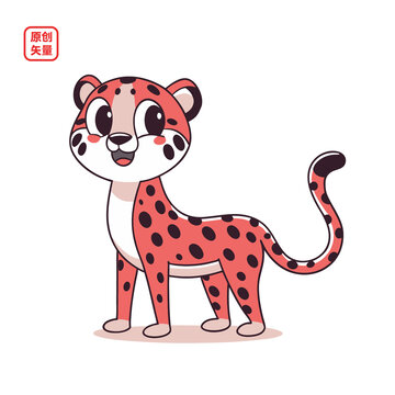 矢量插圖動(dòng)物卡通小豹子