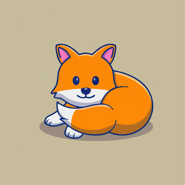 秋田犬柴犬卡通Q版兒童插畫