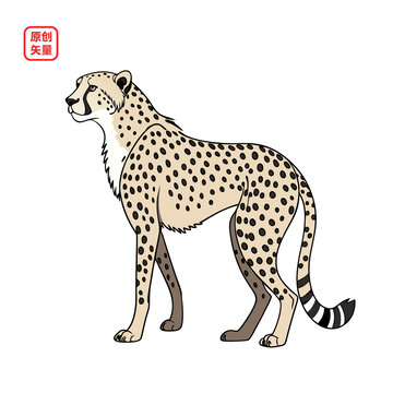 矢量插圖動物簡約豹子獵豹