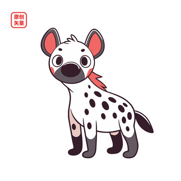 矢量插圖動物卡通可愛非洲鬣狗