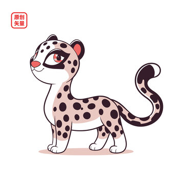矢量插圖動(dòng)物卡通小豹子