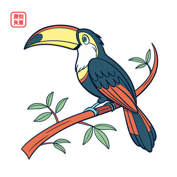 矢量插圖動(dòng)物鳥大嘴鳥