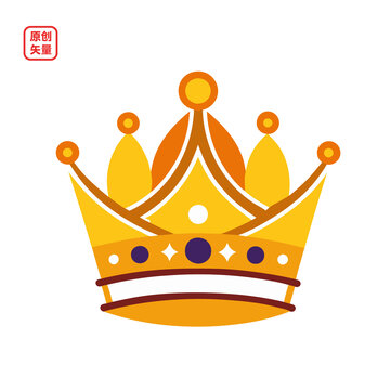 矢量插圖簡約金色王冠