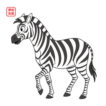 矢量插圖人物簡(jiǎn)約斑馬