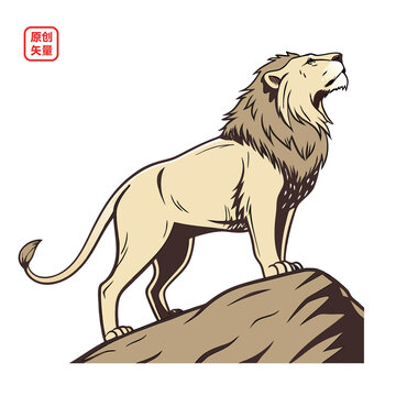 矢量插圖動物非洲雄獅