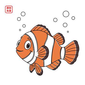 矢量插圖動物海洋生物小丑魚