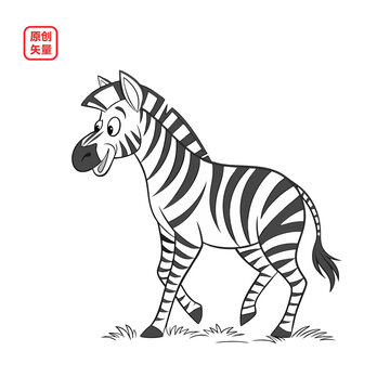 矢量插圖動(dòng)物簡(jiǎn)約斑馬