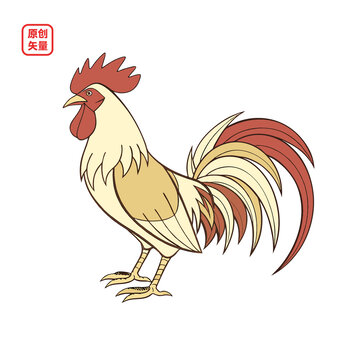矢量插圖動(dòng)物簡(jiǎn)約公雞
