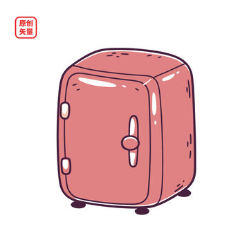 矢量插圖卡通電冰箱