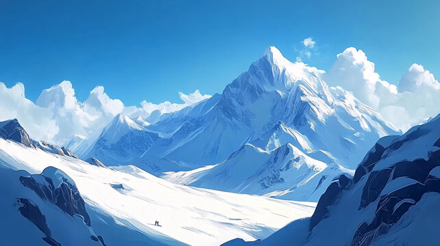 雪山原畫