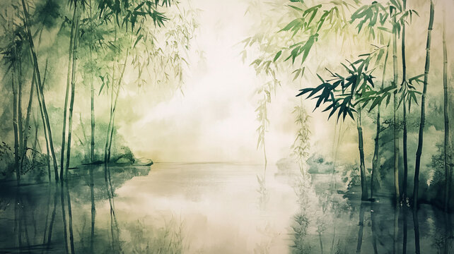 竹林藝術(shù)壁紙
