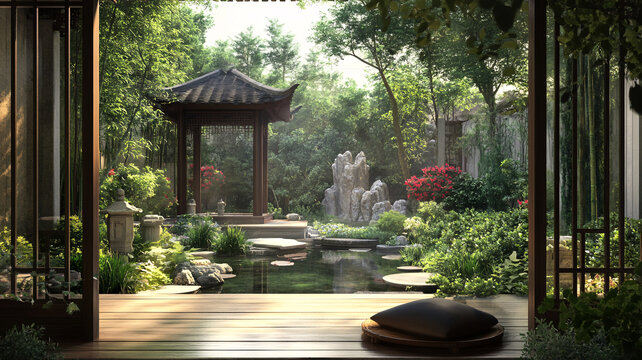 新中式花園