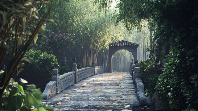 中式建筑園林中式石橋