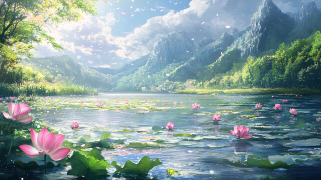 荷花大場景