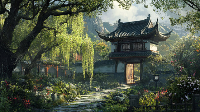 古風(fēng)場景概念圖
