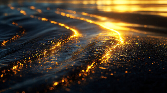 金色海潮浪花