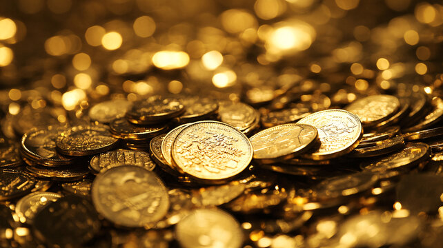 金色錢幣金錢多多
