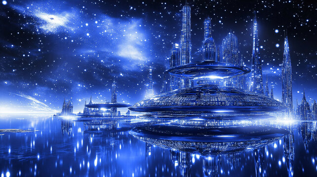 藍色科幻場景