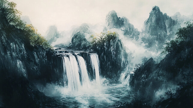古風(fēng)山水場景