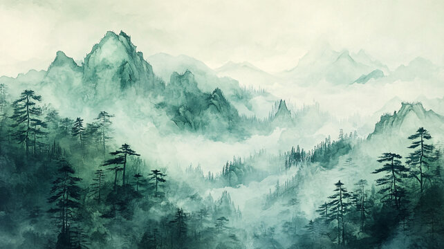 霧霾山水畫(huà)