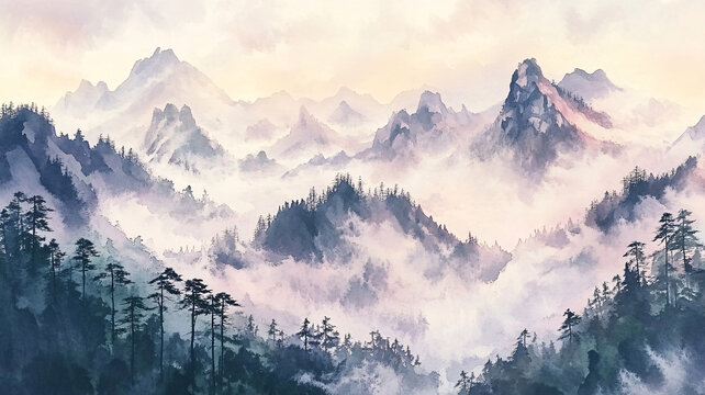 霧霾山水畫(huà)