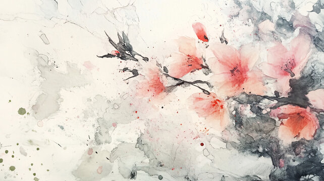 石榴花抽象畫