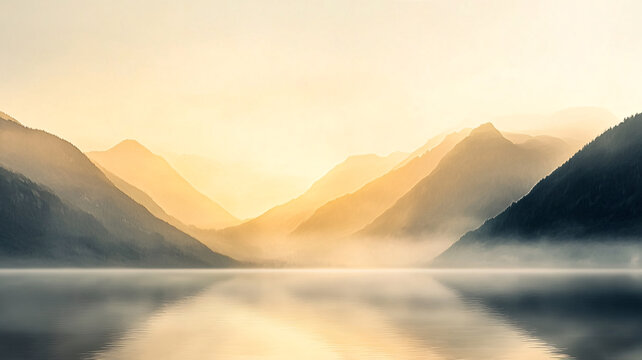 唯美朦朧湖景
