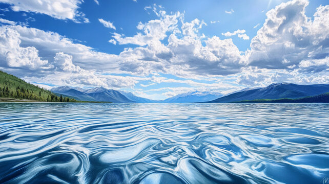 藍天湖水