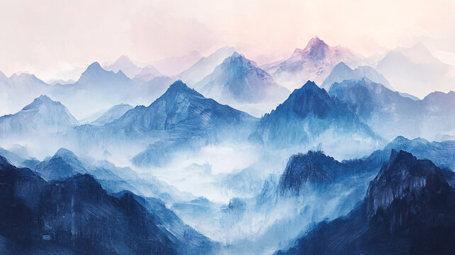 意境長(zhǎng)幅山景