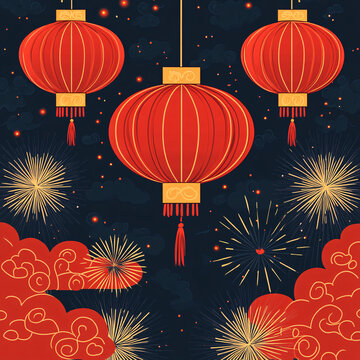 喜慶燈籠煙花