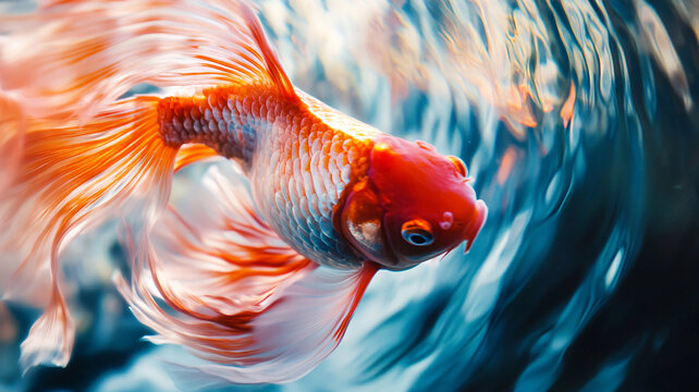 水中飄逸的金魚