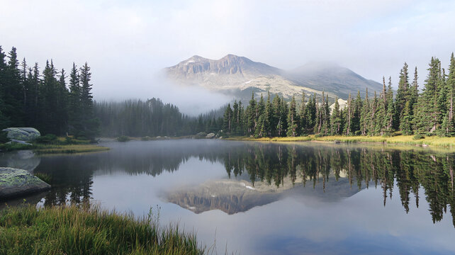 霧繚繞山水風(fēng)景