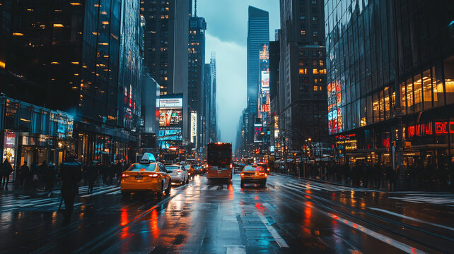 雨中人流