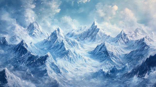 雪山原畫