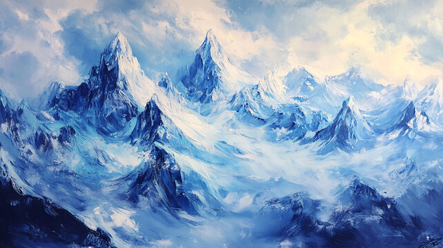 雪山原畫