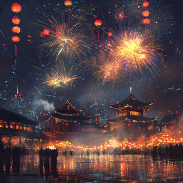 焰火綻放迎新年