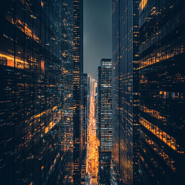 金融中心夜景全景高清