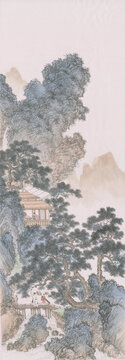 山水條屏之青山早行圖