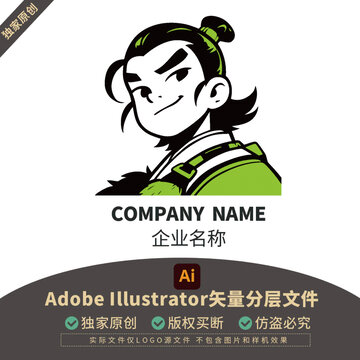 人物LOGO男人品牌貼紙門頭門頭游戲可愛