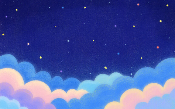 宇宙太空星夜背景插畫