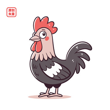 矢量插圖動物卡通公雞