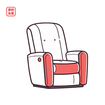 矢量插圖家具簡(jiǎn)約沙發(fā)