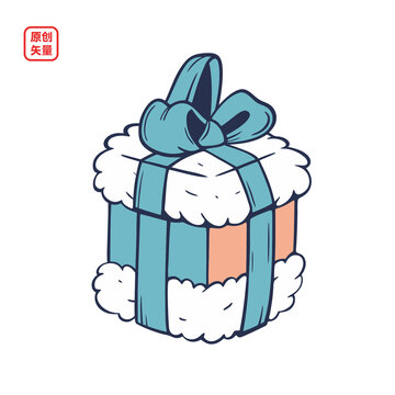 矢量插圖禮物蝴蝶結(jié)禮品盒