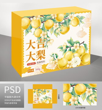 手繪水果包裝雪梨