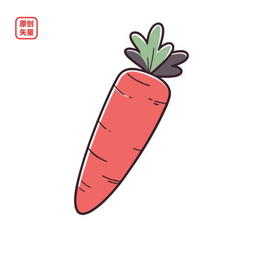 矢量插圖蔬菜卡通胡蘿卜