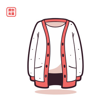 矢量插圖衣服開(kāi)衫毛衣